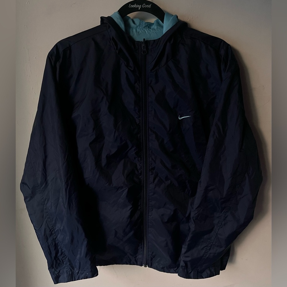 💚 Nike Navy and‎ Blue Reversible Jacket size Small